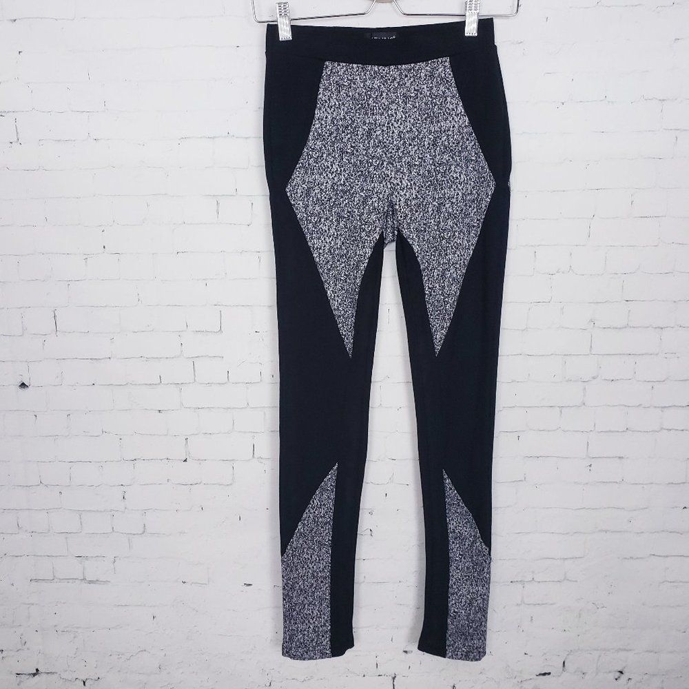 Venus Heathered Knit Leggings Colorblock Black 2